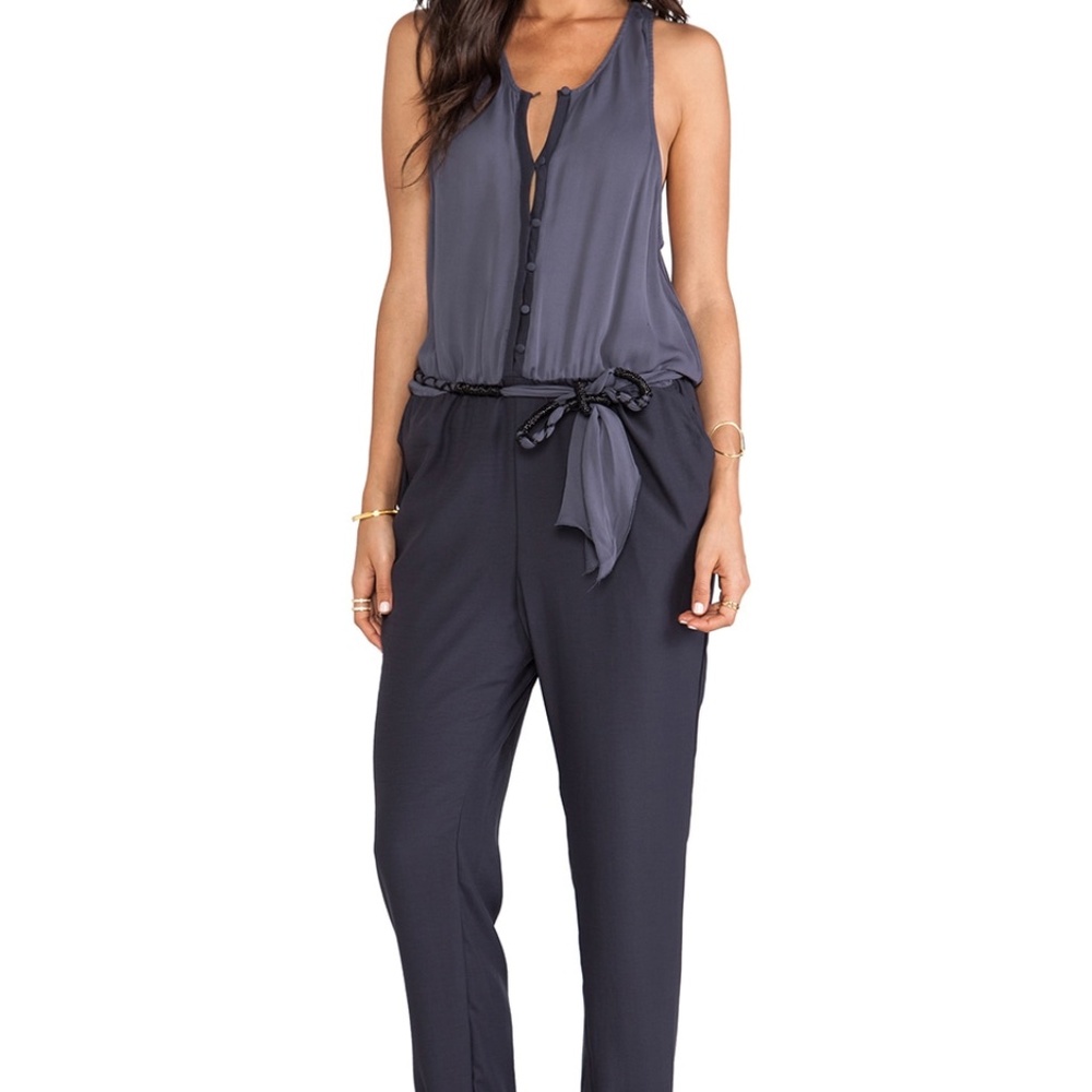 Free People Angelica Gray Beaded Jumpsuit Romper Pantsuit